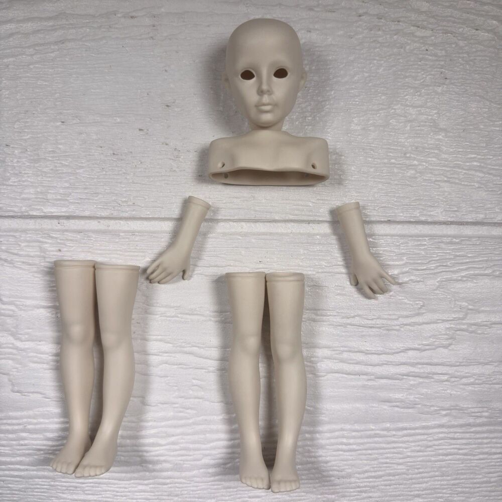 VTG 1996 MDA YS 1019 White Bisque Porcelain Doll Parts Lot 8pc Head Arms Legs